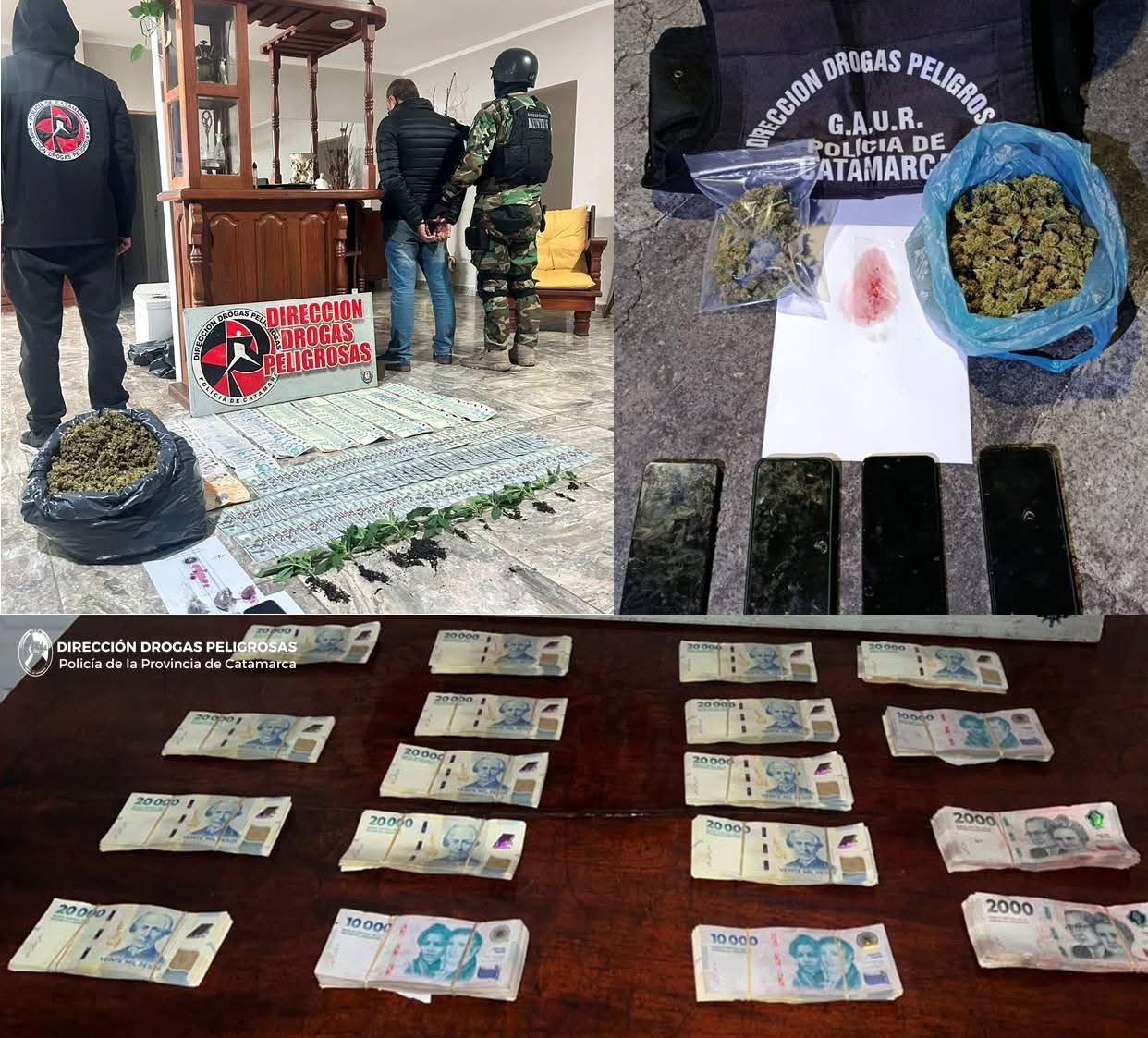 🚔 Golpe al narcomenudeo: secuestran más de $23 millones, droga y detienen a dos personas en Catamarca
